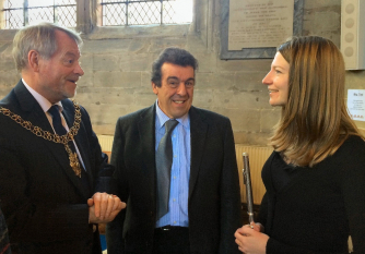 Lindsay and Antoine with the Mayor of Coventry at a Mayor’s Charity concert.