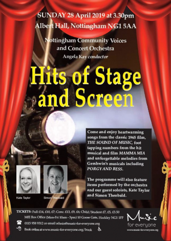 Hits of Stage and Screen concert flyer