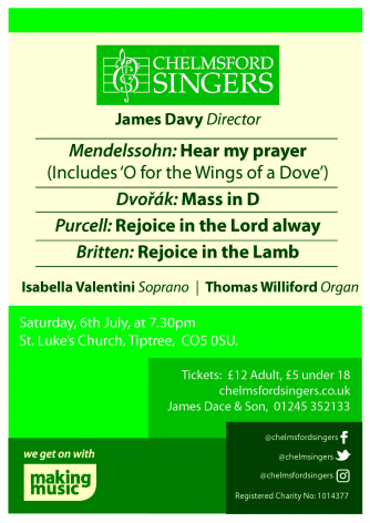 An evening of choral music for a summer's evening.