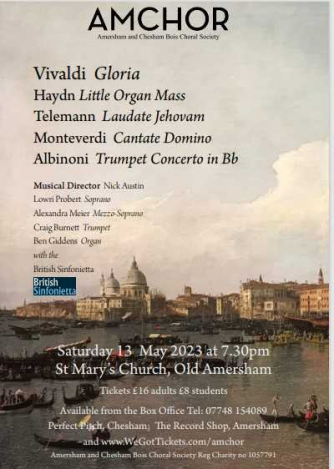 Amersham and Chesham Bois Choral Society concert Amersham and Chesham Bois Choral Society concert