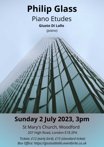 Philip Glass - Piano Etudes. Giusto Di Lallo – piano Philip Glass - Piano Etudes. Giusto Di Lallo – piano