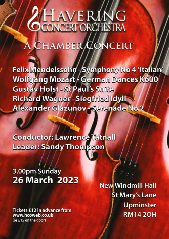 Join the HCO for an intimate Chamber Concert.