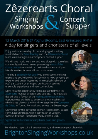An immersive day of choral workshops and repertoire preparation with Brian MacKay and the Zêzerearts team, culminating in a concert supper An immersive day of choral workshops and repertoire preparation with Brian MacKay and the Zêzerearts team, culminating in a concert supper
