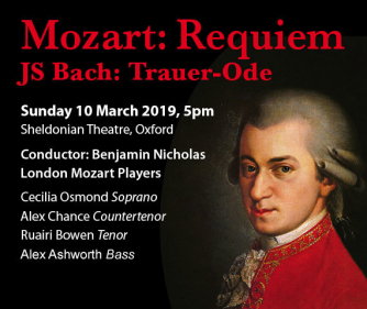 Poster for Oxford Bach Choir's Mozart Requiem concert