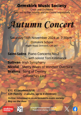 Ormskirk Music Society Autumn Concert