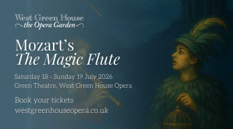 Mozart's The Magic Flute, Saturday 18th July 7pm, Sunday 19th July 6pm, Green Theatre