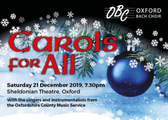 Poster for Oxford Bach Choir's Carols for All concert