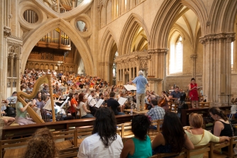 Choir in rehearsal Wells Cathedral July 2016