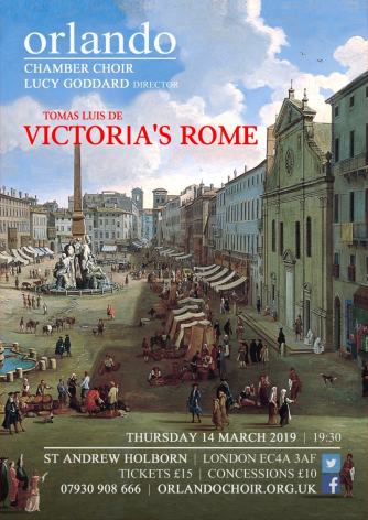 Flyer for Orlando Chamber Choir's concert "Victoria's Rome"