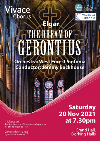 Elgar Dream of GerontiusJoin the Vivace Chorus for our first live concert since March 2020! We’re back with a bang, singing the fantastic The Dream of Gerontius by British composer, Edward Elgar. Full of drama, the piece follows the soul of Gerontius from