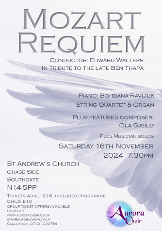 Mozart Requiem plus four pieces from featured composer Ola Gjeilo Mozart Requiem plus four pieces from featured composer Ola Gjeilo