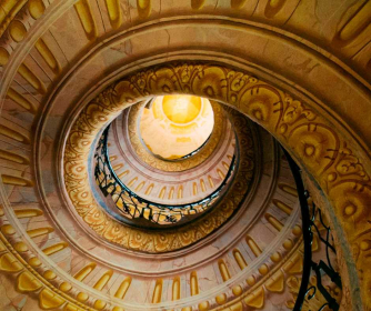 Rococo style spiral ceiling Rococo style spiral ceiling