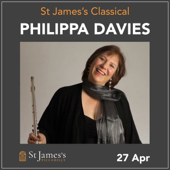 Philippa Davies holding a flute Philippa Davies holding a flute