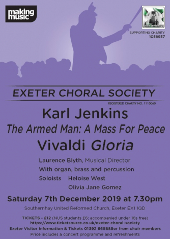 Exeter Choral Society concert flyer 7 December 2019