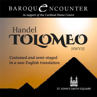 Handel's Tolomeo poster with silhouette of the Pyramids Handel's Tolomeo poster with silhouette of the Pyramids