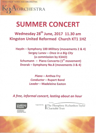2017 Summer concert flyer