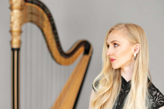 woman and harp woman and harp