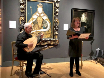 Din and Gillian at the National Portrait Gallery