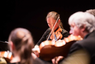 A section of the English Symphony Orchestra, led by Zoë Beyers