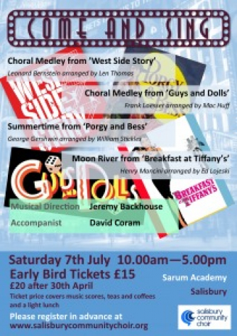 Come And Sing flyer with further information