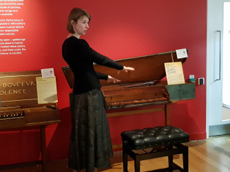 Dr Elena Vorotko explaining the Virginals Dr Elena Vorotko explaining the Virginals