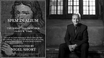 Poster for Choir of the Earth presents Spem in Alium directed and conducted by Nigel Short Poster for Choir of the Earth presents Spem in Alium directed and conducted by Nigel Short