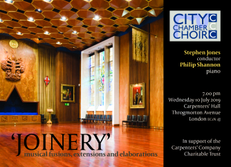 Carpenter's Hall, the setting for 'Joinery' Musical fusions, extensions and elaborations