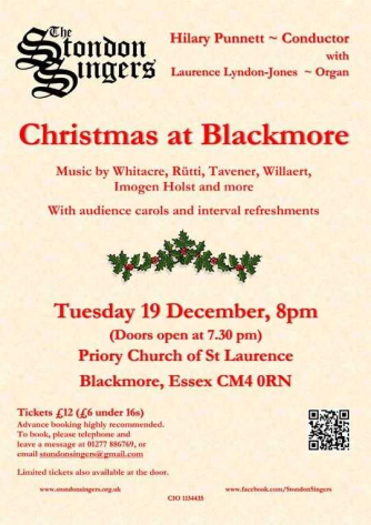 Poster for 19 December 2023, Christmas at Blackmore Poster for 19 December 2023, Christmas at Blackmore