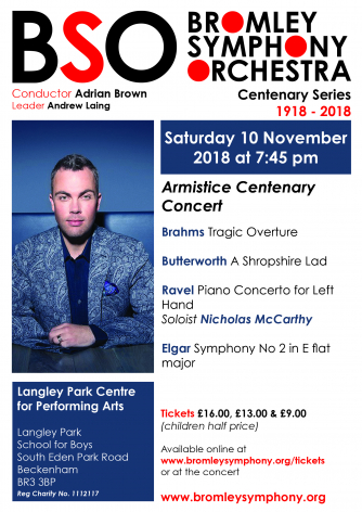 Armistice Centenary Concert Nov 10th 7.45pm Armistice Centenary Concert Nov 10th 7.45pm
