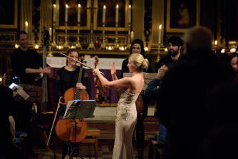 Harriet and the Celoniatus Ensemble performing at St Mary's a year ago
