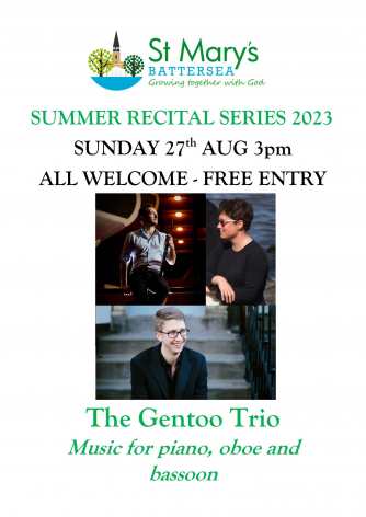 St Mary's Summer Recital Series: The Gentoo Trio St Mary's Summer Recital Series: The Gentoo Trio