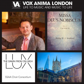 Picture of Philip Stopford, Southwark Cathedral, and the front cover of the scores for Missa Deus Nobiscum and LUX Picture of Philip Stopford, Southwark Cathedral, and the front cover of the scores for Missa Deus Nobiscum and LUX