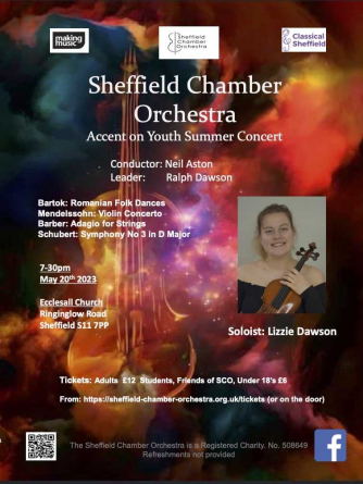 Sheffield Chamber Orchestra. Accent on youth summer concert Sheffield Chamber Orchestra. Accent on youth summer concert