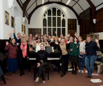 The choir in rehearsal