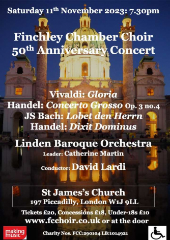 Finchley Chamber Choir: 50th Anniversary Concert