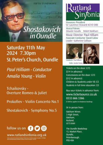 Rutland Sinfonia Concert poster Rutland Sinfonia Concert poster