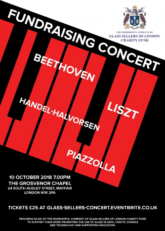 The Worshipful Company of Glass Sellers of London Charity Fund is delighted to present an evening of piano, violin and cello music performed by Joon Yoon The Glass Sellers Beethoven Piano Prize Winner 2017 and Guildhall School of Music Gold Medal Winner 2