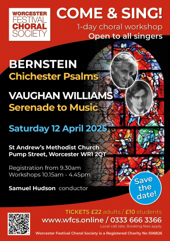 Come & Sing Rossini Bernstein & Vaughan Williams in Worcester Come & Sing Rossini Bernstein & Vaughan Williams in Worcester