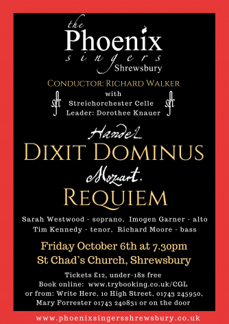 The Phoenix Singers Shrewsbury Autumn Concert Poster
