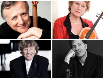 Piers Lane on piano, Philippe Graffin on violin, Elizabeth Wallfisch on viola, and Raphael Wallfisch on cello. Piers Lane on piano, Philippe Graffin on violin, Elizabeth Wallfisch on viola, and Raphael Wallfisch on cello.