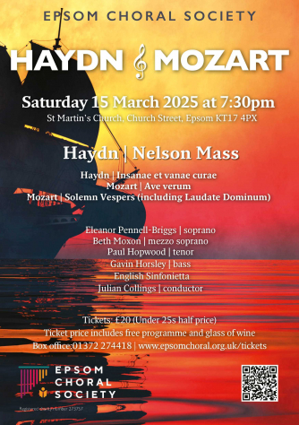 Epsom Choral Society Haydn and Mozart Concert flyer Epsom Choral Society Haydn and Mozart Concert flyer