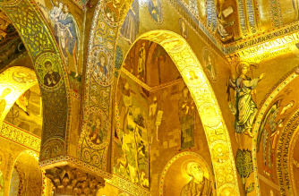 Photo: Interior of Palatine Chapel in the Royal Palace, Palermo, Sicily.