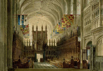 St George's Chapel from the Altar, Windsor Castle, Thomas Sutherland, 1819, via Wikimedia Common St George's Chapel from the Altar, Windsor Castle, Thomas Sutherland, 1819, via Wikimedia Common