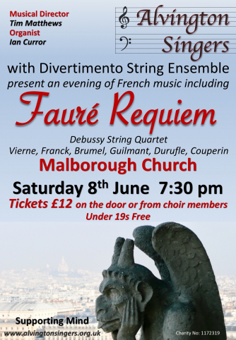 Alvington Singers Malborough Concert Poster