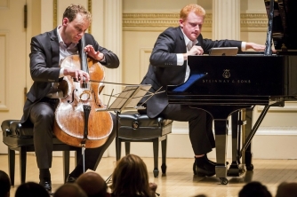 Toke Møldrup and Steven Beck performing FATHOMS world premiere at Carnegie Hall, 17 December 2015 Toke Møldrup and Steven Beck performing FATHOMS world premiere at Carnegie Hall, 17 December 2015