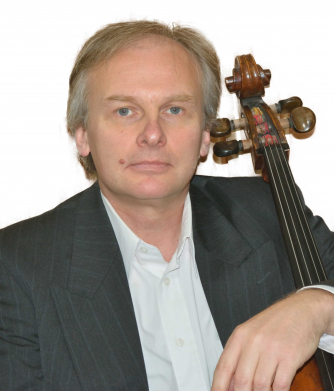Mikhail Lezdkan with cello