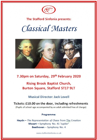 Stafford Sinfonia: Classical Masters Stafford Sinfonia: Classical Masters