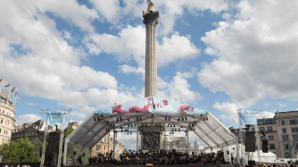 Photograph of BMW Classics taking place in Trafalgar Square