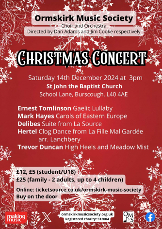 Ormskirk Music Society Family Christmas Concert Ormskirk Music Society Family Christmas Concert