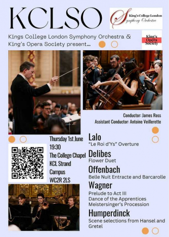King's College London Symphony Orchestra and Opera concert on Thursday 1 June 2023, 7.30pm King's College London Symphony Orchestra and Opera concert on Thursday 1 June 2023, 7.30pm
